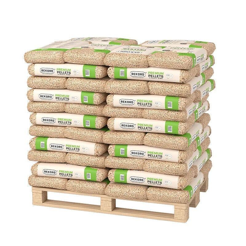 REKORD Holzpellets 6mm ENplusA1 Pellets Nadelholz 990kg Palette - Brennholz