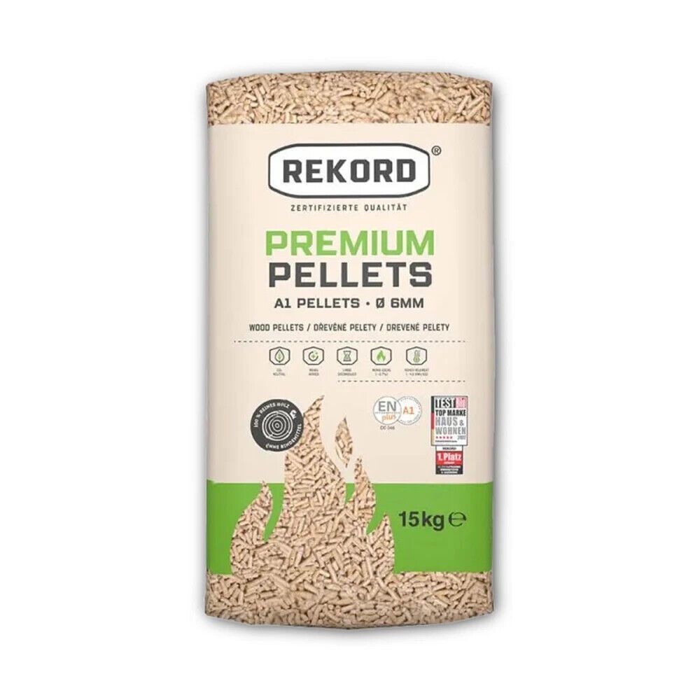 REKORD Holzpellets 6mm ENplusA1 Pellets Nadelholz 990kg Palette - Brennholz