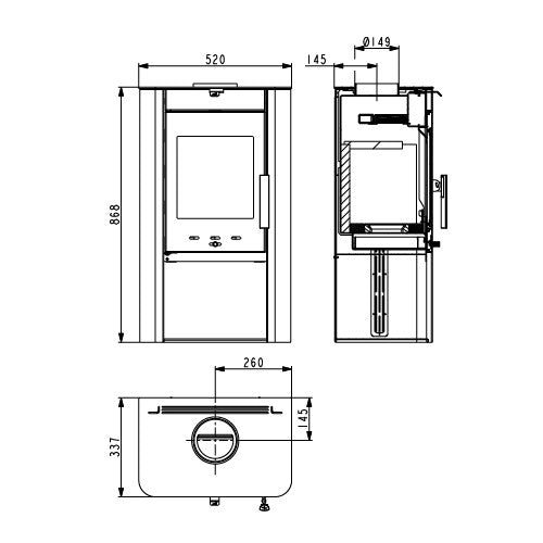Kaminofen Haas und Sohn PRUNUS 6 kW - Brennholz