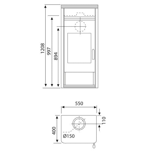 Kaminofen Wamsler Orpheus 8 kW - Brennholz