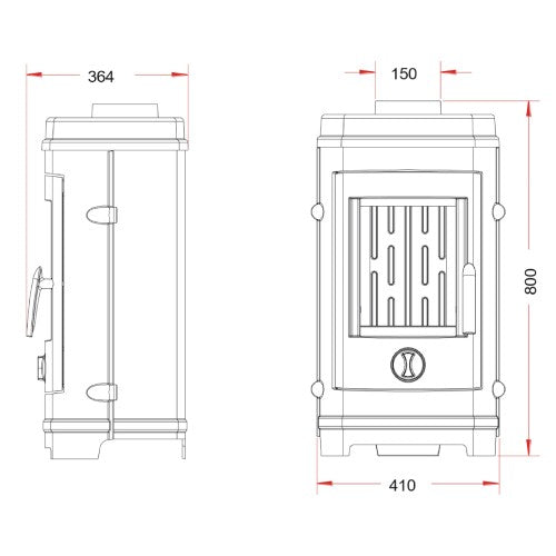 Kaminofen Wamsler Rocky 7 kW - Brennholz