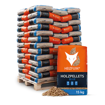 Holzpellets Blue 65 x 15 kg ENplus A1 Weichholz Heizwert ≥ 4,6 kWh/kg - Brennholz