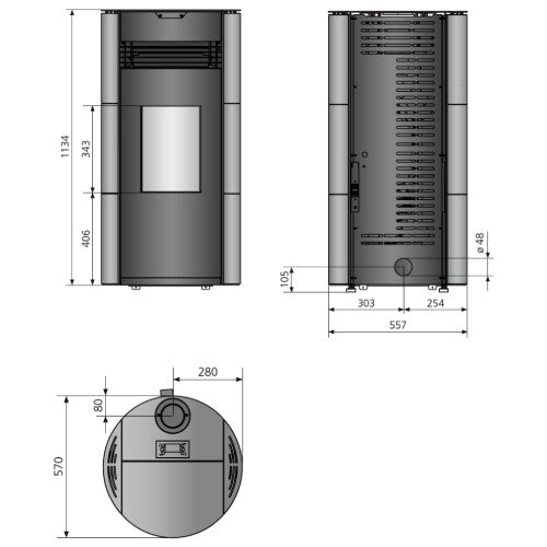 Pelletofen Justus Norta 8 kW - Brennholz