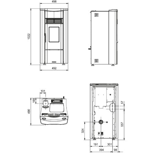 Pelletofen La Nordica Extraflame Giusy Evo 2.0 | 7 kW - Brennholz