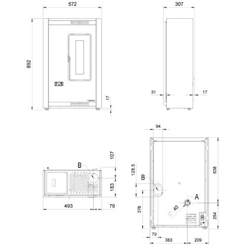 Pelletofen La Nordica Extraflame Luisella 5.0 | 5,1 kW - Brennholz
