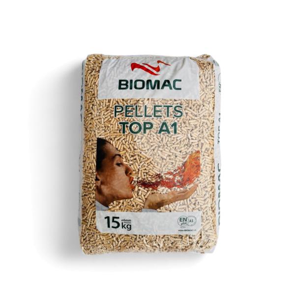 BIOMAC TOP A1, Premium Holzpellets auf Palette (65 x 15 kg Sack) - Brennholz